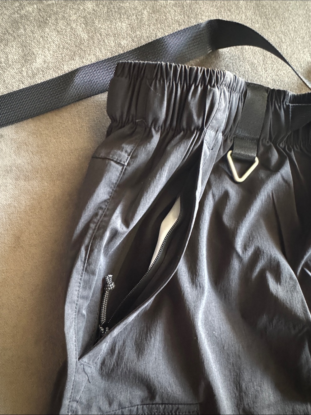 Mens Black Convertible Cargo Pants Shorts Water-Resistant Zip Pocket *LARGE READ - Picture 15 of 15